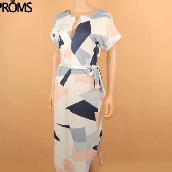 Restocked! Multi color midi length work dress - Picture 3 of 6